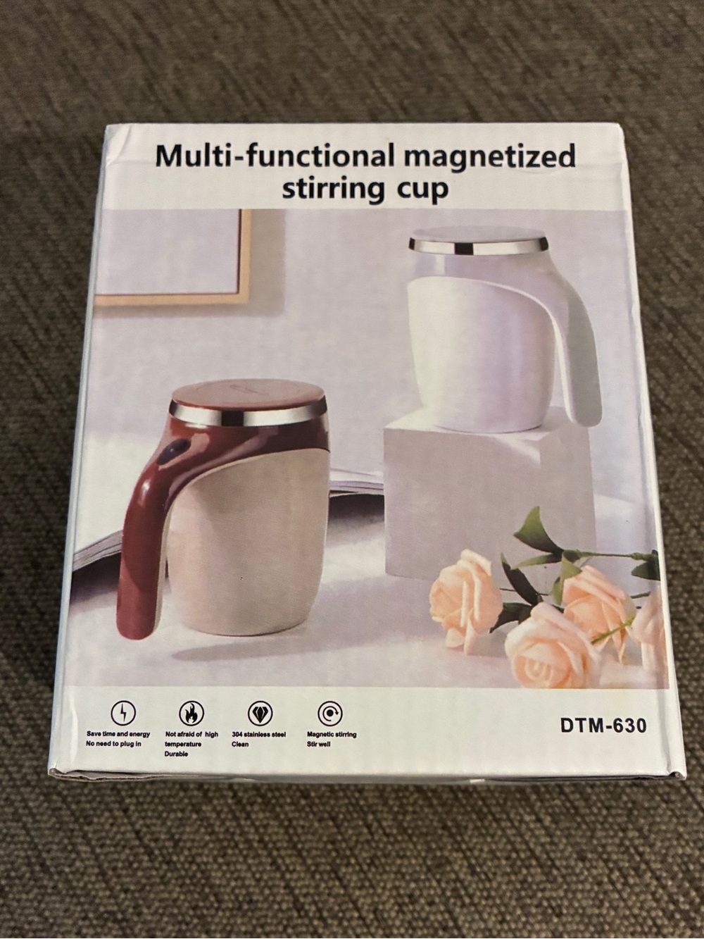 Multi-Functional Rechargeable Magnetized Stirring Cup - White & Gray